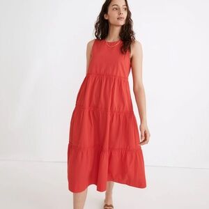NWT Madewell Cattail Tiered Dress, in Heirloom Rose